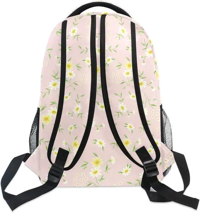Alt view image 3 of 5 - ALAZA Tiny Daisy Flower Floral Large Backpack Personalized Laptop iPad Tablet Travel School Bag with Multiple Pockets