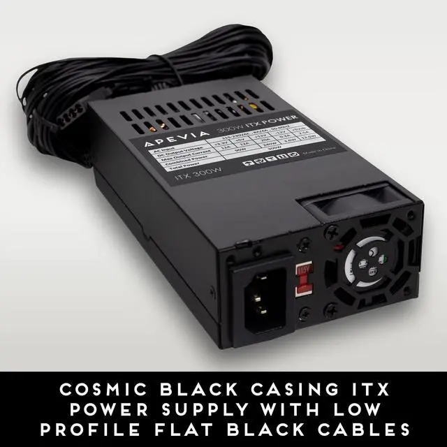 Alt view image 2 of 5 - Apevia ITX-AP300W Mini-ITX/Flex ATX / 1U 300W for POS AIO System Desktop Gaming Server Small Form Factor (Flex ITX) Computer Power Supply