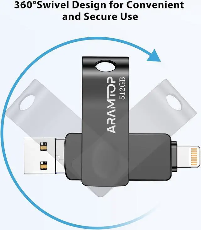 Alt view image 3 of 5 - Photo Stick Memory Stick 512GB, Phone Flash Drive USB C Memory Stick External Storage Thumb Drive Compatible with iPhone, iPad,Android, PC and More Devices