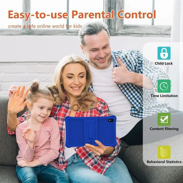 Alt view image 2 of 5 - Kids Tablet 7 Inch Tablets for Kids Android Toddler Tablet with Cover, 32GB ROM/Supports 1TB expansion 4GB RAM Quad-core Processor IPS HD Eye-Care Touchscreen Dual Camera Tablets PC with Silicone Case