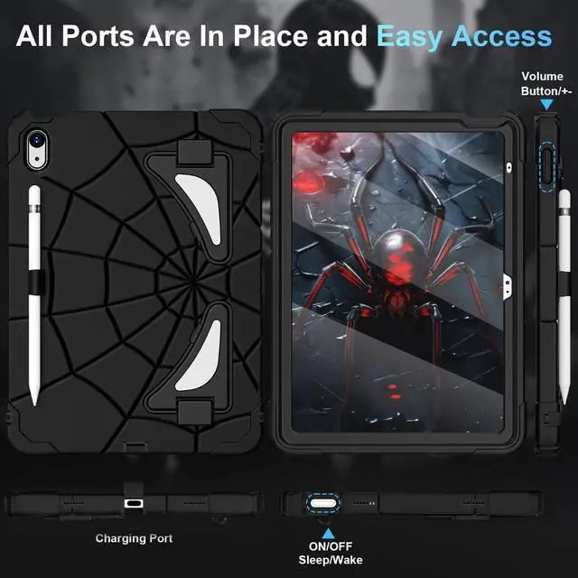 Alt view image 4 of 5 - Auizotl Case for iPad (A16) 11'' 11th/10th Generation 10.9'' 2025/2022,Kids Friendly iPad Case 10th Generation with Screen Protector,Heavy Duty Shockproof Cover for i Pad 11.0/10.9 Inch,Black