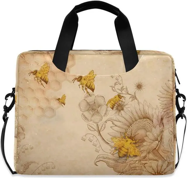 Main image of ALAZA Honey Bees Wildflowers Laptop Messenger Bag Case Sleeve Briefcase for Men Women, Multi03