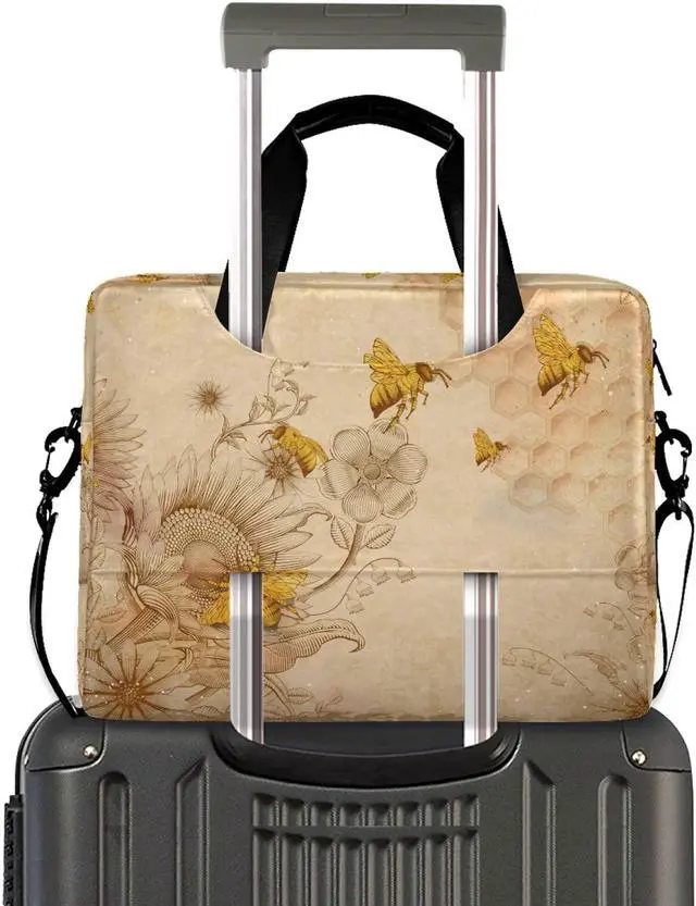 Alt view image 2 of 5 - ALAZA Honey Bees Wildflowers Laptop Messenger Bag Case Sleeve Briefcase for Men Women, Multi03