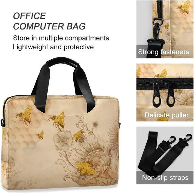 Alt view image 4 of 5 - ALAZA Honey Bees Wildflowers Laptop Messenger Bag Case Sleeve Briefcase for Men Women, Multi03