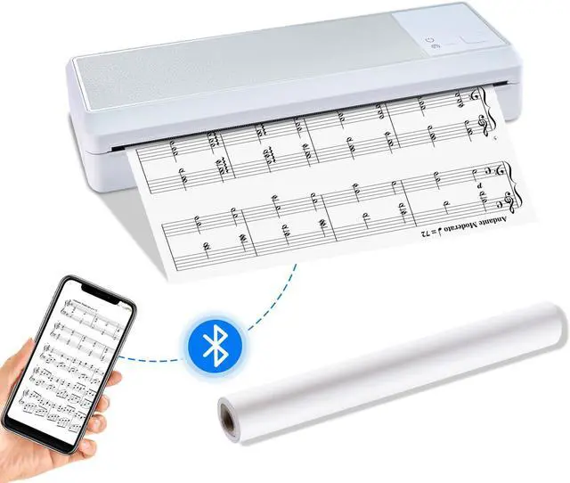 Main image of BORN4SHIP Portable Bluetooth Printer - Wireless Thermal Printer, Support Multi-Size Thermal Paper, Compatible with Android and iOS Phone & PC, 300DPI Inkless Printer for Travel, Office, School