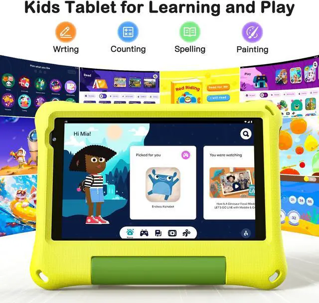 Alt view image 3 of 5 - CALLSKY-NOTE Android 14 Kids Tablet 8 Inch Tablet for Kids Octa-Core 8GB+64GB Toddler Tablet with EVA Case Child Learning Tablet with YouTube, WiFi 6, Parental Control, Bluetooth 5.4, Yellow