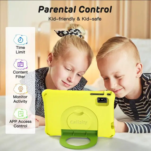 Alt view image 4 of 5 - CALLSKY-NOTE Android 14 Kids Tablet 8 Inch Tablet for Kids Octa-Core 8GB+64GB Toddler Tablet with EVA Case Child Learning Tablet with YouTube, WiFi 6, Parental Control, Bluetooth 5.4, Yellow