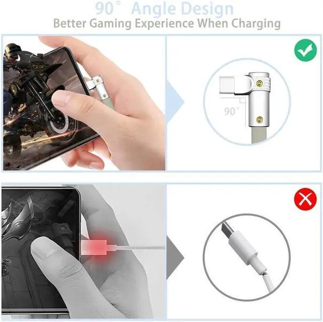 Alt view image 2 of 5 - chubbycable FlexElbow Pro - 90 Degree Design 240W Fast Charge Cable Ultra-Thick Silicone Right Angle USB C Cable Phone Tablets Charging Cord, Black, Type-C to Type-C, 4.9FT