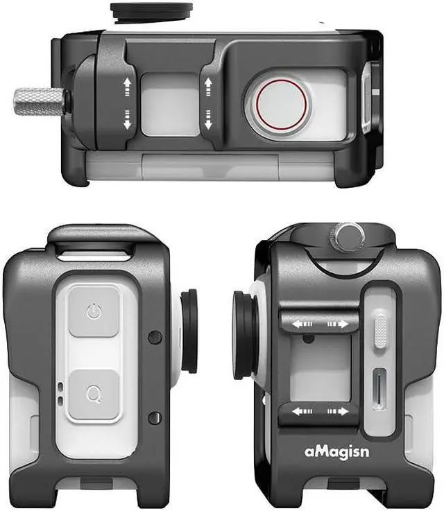 Alt view image 2 of 5 - Coyktonty Metal Cage/Metal Protective Frame for Insta360 GO 3/GO 3S,Attachable microphone, fill-in light