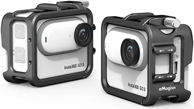 Alt view image 3 of 5 - Coyktonty Metal Cage/Metal Protective Frame for Insta360 GO 3/GO 3S,Attachable microphone, fill-in light