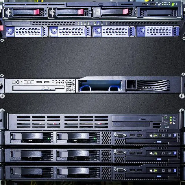 Alt view image 2 of 5 - 4 Pieces 1U, 2U, 4U, 8U Blank Panel Kit Metal Rack Mount Filler Panel Spacer 19 Inch for Enclosure Server Rack Cabinet, Black