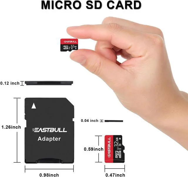 Alt view image 5 of 5 - 32GB 10-Pack of Micro SD Cards, EASTBULL SD Memory Cards 32GB SD Cards Pack Full HD Video 90MB/s UHS-I U1 Micro SDHC Class 10 for Surveillance Security Cam (10 Units and 2 Adapters)