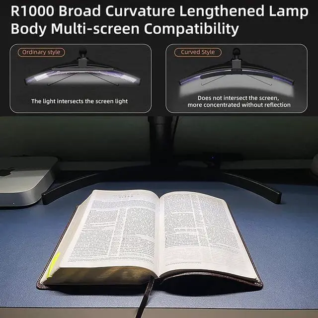 Alt view image 5 of 5 - Giousv Computer Monitor Lamp Dimmable, 55CMmonitor lamp Curved,Computer Desk Lamp,LED Display Light Strip with Touch Control, Office Light Eye Care Screen Light