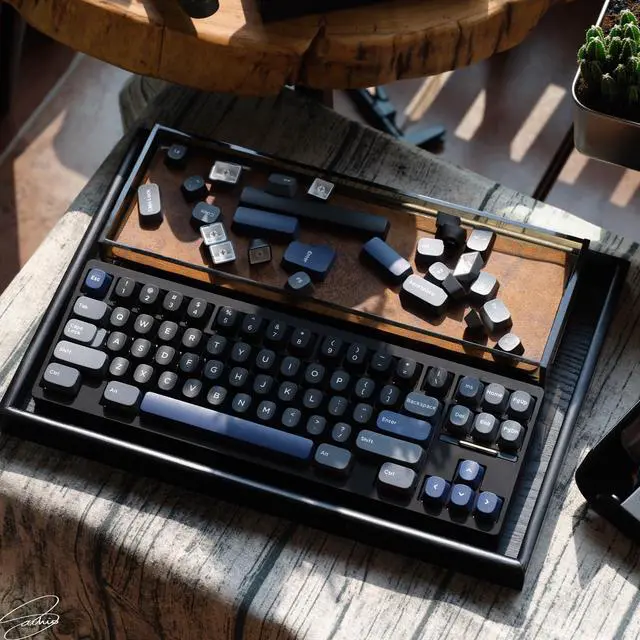 Alt view image 4 of 5 - Hyekit PBT Keycaps - YMK Profile, Double Shot, Keycaps 75 Percent, 172 Keys Complete Set, Cool Custom Keycap Set for Cherry Gateron MX Mechanical Keyboard, Dark Night