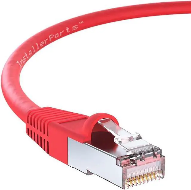 Main image of InstallerParts (10 Pack Ethernet Cable CAT6 Cable Shielded (SSTP/SFTP) Booted 3 FT - Red - Professional Series - 10Gigabit/Sec Network/High Speed Internet Cable, 550MHZ