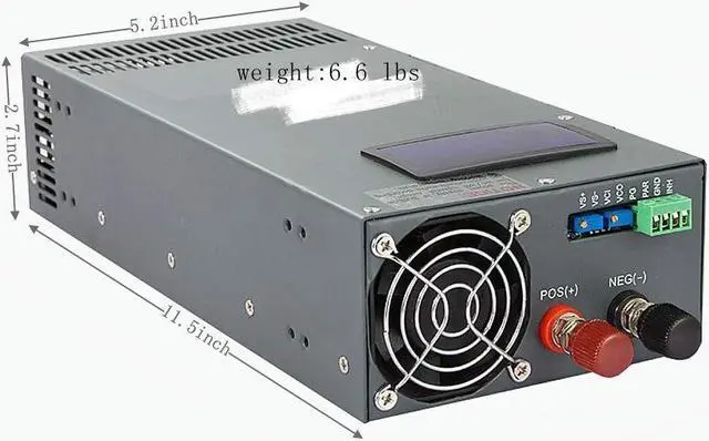 Alt view image 3 of 4 - 1500W AC-DC Converter Digital Display Current Voltage Adjustable Switch Regulated Power Supply DC 0-48V 0-31A for Computer Project, LED Strip Lights, 3D Printer