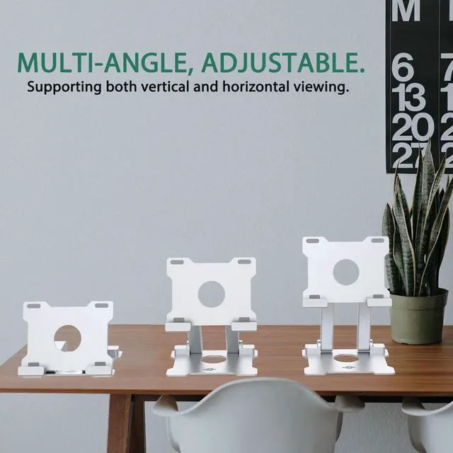 Alt view image 5 of 5 - KABCON Quality Tablet Stand,Adjustable Foldable Eye-Level Aluminum Solid Up to 15-in Tablets Holder for Microsoft Surface Series Tablets,iPad Series,Samsung Galaxy Tabs, Kindle Fire,Etc.Silver