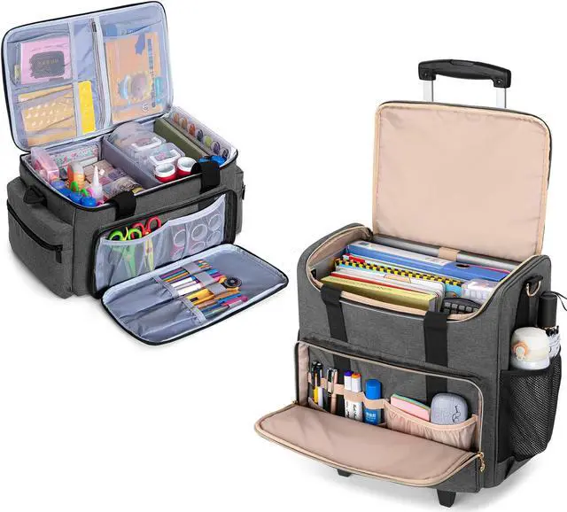 Main image of LUXJA Rolling Teacher Bag with Large Capacity Craft Bag