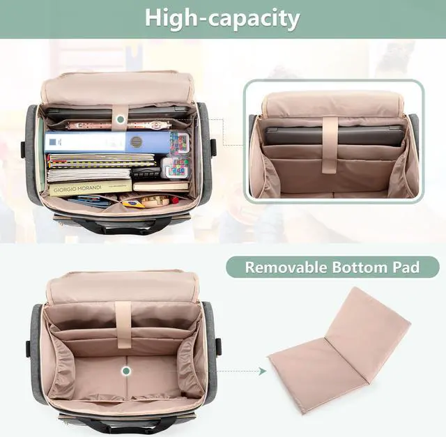 Alt view image 3 of 5 - LUXJA Rolling Teacher Bag with Large Capacity Craft Bag