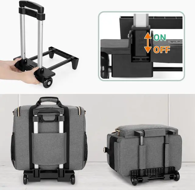 Alt view image 4 of 5 - LUXJA Rolling Teacher Bag with Large Capacity Craft Bag