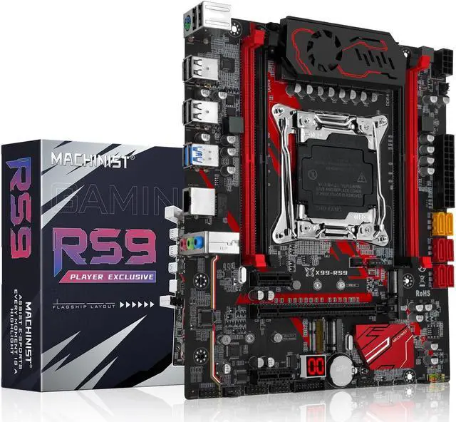 Main image of MACHINIST X99 RS9 Server Motherboard LGA 2011-V3 Motherboard for Intel Xeon E5 V3/V4 and Core i7 5th/6th gen Series Processors, DDR4 Max 128GB, SATA 6Gbps, Gigabit LAN, NVME M.2, WiFi M.2, SATA 6Gbps