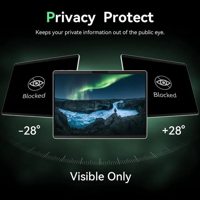 Alt view image 2 of 5 - Magnetic Privacy Screen Protector for Surface Pro 11/10/9/8/X -13 Inch Anti Glare Filter, Anti Blue Light Film, Removable Shield Microsoft Surface Pro 9 Accessories, Matte Bubble Free Guard