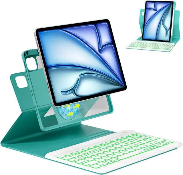 Main image of OPAKIT Magnetic Keyboard Case for iPad Pro 12.9-inch (6th, 5th, 4th, 3rd Generation) - 360 Rotatable Detachable - Wireless Keyboard Case for iPad 2018, 2020, 2021, 2022 (Teal)