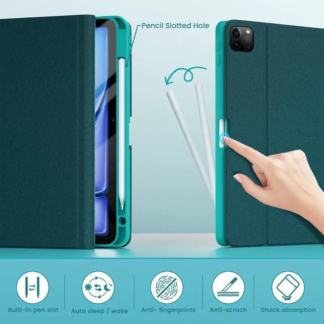 Alt view image 4 of 5 - OPAKIT Magnetic Keyboard Case for iPad Pro 12.9-inch (6th, 5th, 4th, 3rd Generation) - 360 Rotatable Detachable - Wireless Keyboard Case for iPad 2018, 2020, 2021, 2022 (Teal)