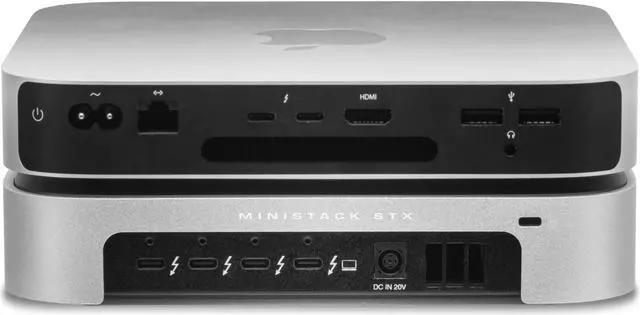 Alt view image 4 of 5 - OWC 6TB (4TB HDD 7200 RPM, 2TB NVMe m.2 SSD) miniStack STX Stackable Storage and Thunderbolt Hub Xpansion Solution