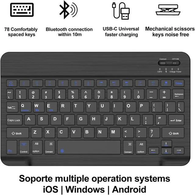 Alt view image 3 of 5 - iPad Pro 11 inch Case 2024 Keyboard - Detachable Keyboard Case for iPad Pro 11'' M4 - Smart Folio Case for iPad 11 Keyboard with Pencil Holder - Auto Wake/Sleep Pro 11-inch Keyboard Case - Black