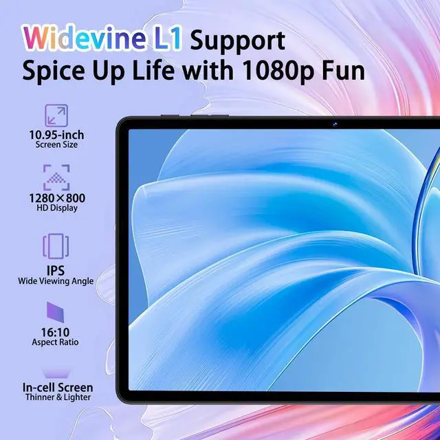 Alt view image 5 of 5 - SKYEGG Tablet 11 inch Android 14 Tablets, 24GB+256GB+1TB Expand, Widevine L1 Compatible 8-Core Tablet PC with 5G WiFi, 8000mAh Big Battery, 13MP Camera, 11'' IPS HD Touchscreen, Face ID, GPS(Grey)