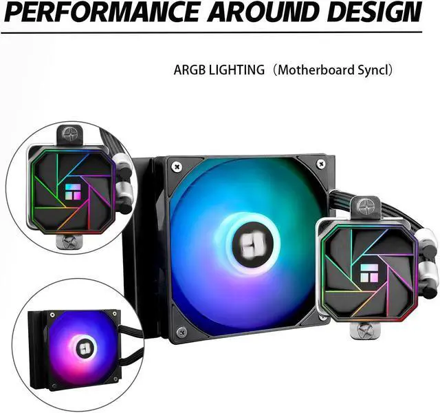 Alt view image 4 of 5 - Thermalrlght Aqua Elite 120 V3 Liquid CPU Cooler, AIO Pump Head Speed up to 3300RPM, TL-C12B-S V2 PWM Fans,for AMD/AM4/AM5, Intel LGA1150/1151/1200/2011/1700, Computer CPU Aio Cooler