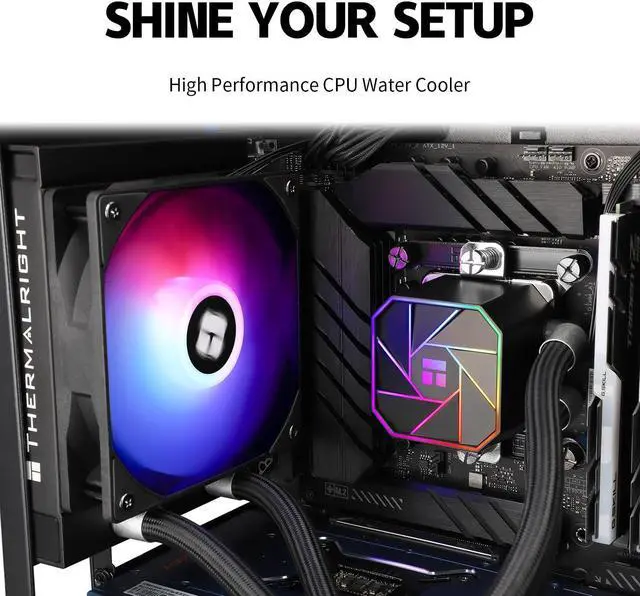 Alt view image 5 of 5 - Thermalrlght Aqua Elite 120 V3 Liquid CPU Cooler, AIO Pump Head Speed up to 3300RPM, TL-C12B-S V2 PWM Fans,for AMD/AM4/AM5, Intel LGA1150/1151/1200/2011/1700, Computer CPU Aio Cooler