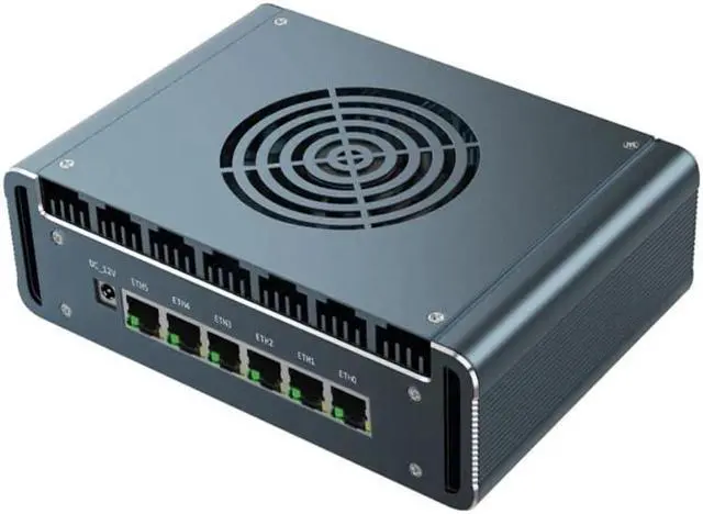 Alt view image 2 of 5 - Micro Firewall Appliance, 6 i226-V 2.5Gbe LAN Ports, Fanless Mini PC Celeron N100 Quad Core, DDR5 1*M.2 Support AES-NI Barebone Router PC VPN,HDMI DP USB3.0 NO RAM (DDR5) NO SSD(M.2 Nvme)