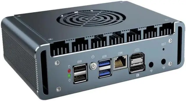Alt view image 4 of 5 - Micro Firewall Appliance, 6 i226-V 2.5Gbe LAN Ports, Fanless Mini PC Celeron N100 Quad Core, DDR5 1*M.2 Support AES-NI Barebone Router PC VPN,HDMI DP USB3.0 NO RAM (DDR5) NO SSD(M.2 Nvme)