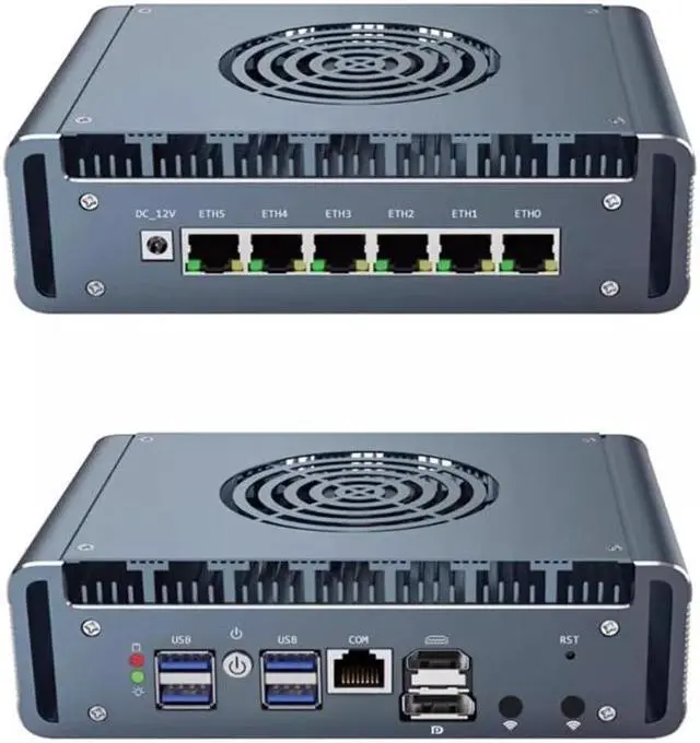 Alt view image 5 of 5 - Micro Firewall Appliance, 6 i226-V 2.5Gbe LAN Ports, Fanless Mini PC Celeron N100 Quad Core, DDR5 1*M.2 Support AES-NI Barebone Router PC VPN,HDMI DP USB3.0 NO RAM (DDR5) NO SSD(M.2 Nvme)