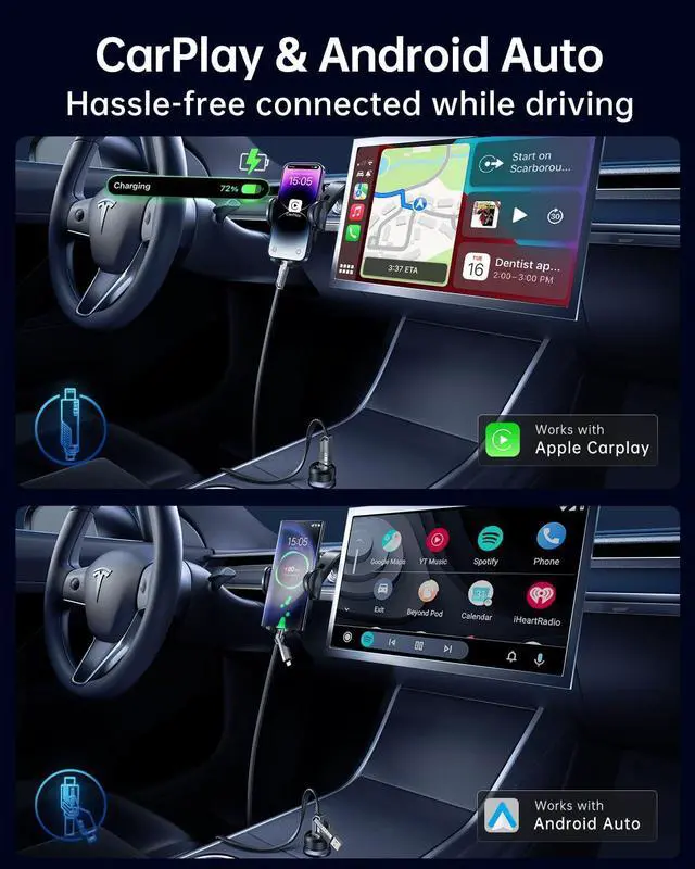 Alt view image 5 of 5 - [Upgrade] Vexipia 4-in-1 Long USB C Cable 100W 10FT Lightning Cable Fast Charging Flat Nylon Braided for iPhone/iPad Charger Cord [480Mbps Data Sync] Multi Charge Wire with Lightning/Type C/USB A Port