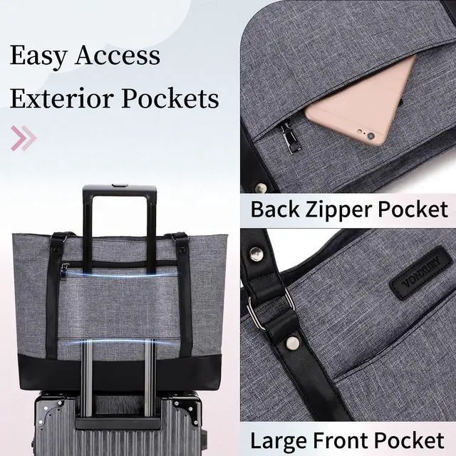 Alt view image 5 of 5 - Laptop Tote Bag for Women, 15.6 Inch Computer Shoulder Bag Teacher Work Bag Travel Purse with Small Pouch VONXURY