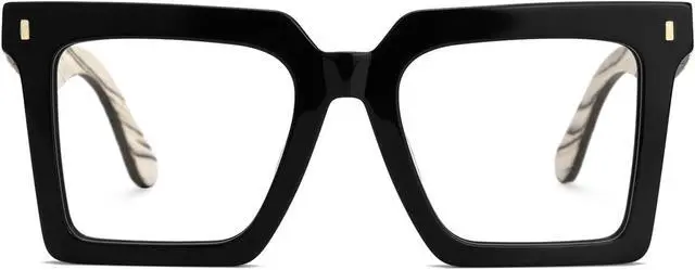 Alt view image 2 of 5 - Zeelool Vintage Square Wood Arm Blue Light Blocking Glasses for Men Computer Eyeglasses ZJGX320783-01 Black