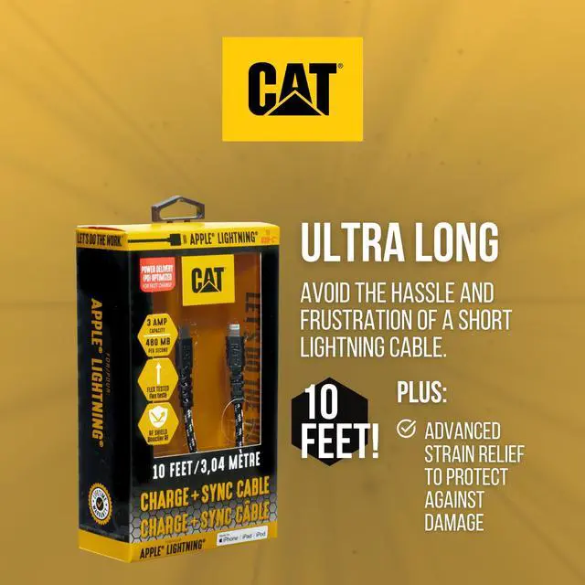 Alt view image 4 of 5 - CAT MFI Apple Certified Lightning Cable - 10 Ft iPhone USB C to Lightning Cable Fast Charging Charge Plus Sync Charger Cord for Cell Phone Type C Cable