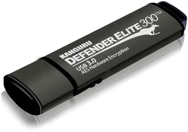 Main image of Kanguru Defender Elite300 - 128 GB Hardware Encrypted Flash Drive - FIPS 140-2 Certified - SuperSpeed USB 3.0 - Water Resistant