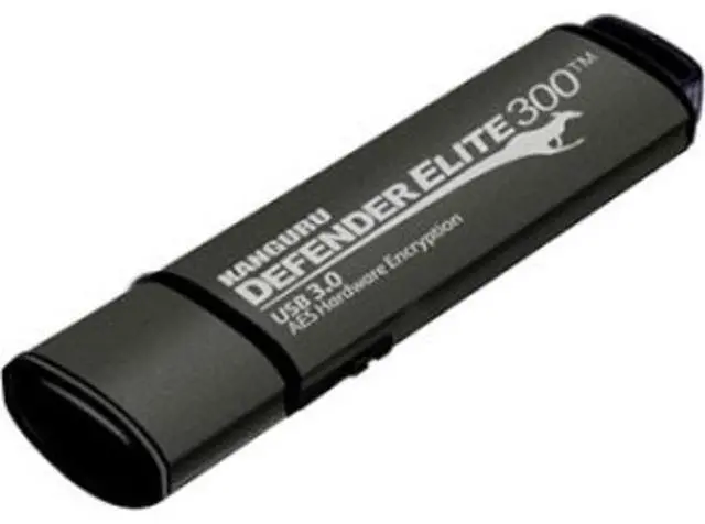 Alt view image 2 of 2 - Kanguru Defender Elite300 - 128 GB Hardware Encrypted Flash Drive - FIPS 140-2 Certified - SuperSpeed USB 3.0 - Water Resistant