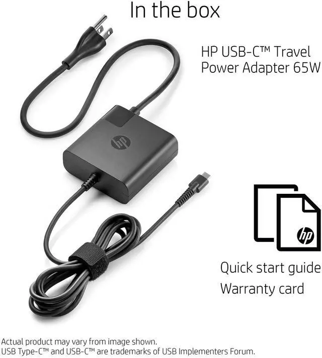 Alt view image 3 of 3 - HP USB-C Travel Power Adapter 65W