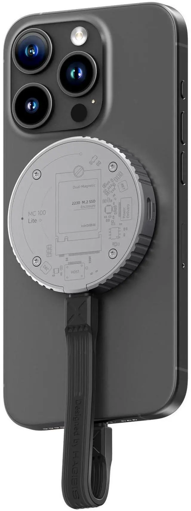 Main image of Hagibis Magnetic M.2 2230 NVMe SSD Enclosure with Magsafe for iPhone 16 15 Pro Max ProRes, USB C 3.2 Gen2 10Gbps to NVMe Adapter, Aluminum External SSD Case for MacBook, iPad Pro, Android (MC100 Lite)