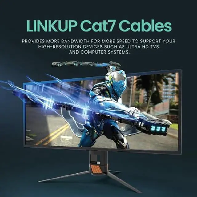 Alt view image 5 of 5 - LINKUP - [Tested with Versiv CableAnalyzer] Cat7 Ethernet Cable -50 FT (1 Pack) 10G Double Shielded RJ45 S/FTP | Network Internet LAN Switch Router Game | High-Speed | 26AWG White