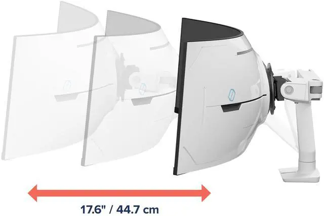 Alt view image 5 of 5 - Ergotron - HX VHD Premium Heavy Duty Gaming Monitor Arm, Single Monitor Desk Mount - for 1000R Curved Ultrawide Monitors Up to 57 Inches, 9-14 Inches Depth, VESA 75x75mm or 100x100mm - White