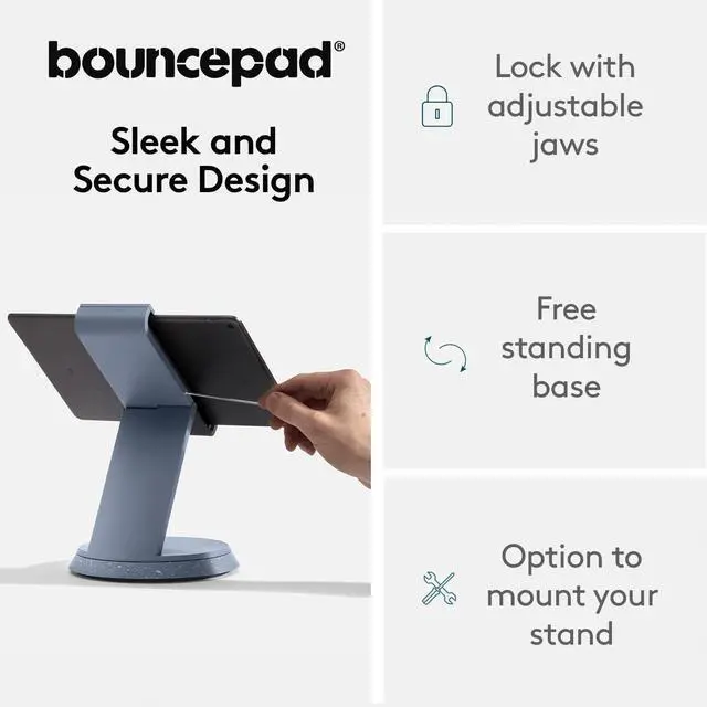 Alt view image 4 of 5 - Bouncepad Eddy Tablet & iPad POS Stand | iPad Stand for Business | Compatible with Most 7-13" Tablets | Strong Aluminium iPad Kiosk Stand | iPad Table Mount Tablet Kiosk | iPad Register Stand | Black