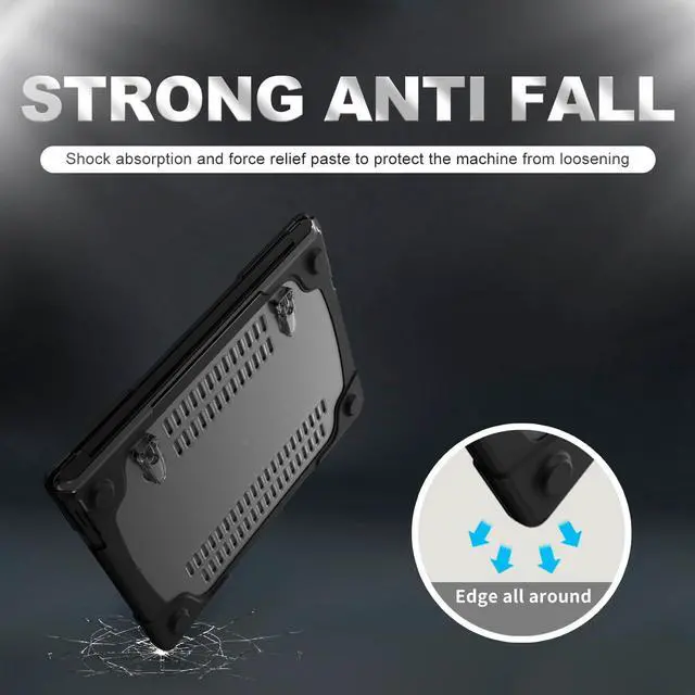 Alt view image 4 of 5 - Batianda Heavy Duty Case for 13.8 inch Microsoft Surface Laptop 2024 (7th Edition) with Fold Kickstand Includes Keyboard Cover Screen Protector - Shockproof Stylish & Durable Protective Cover, Black