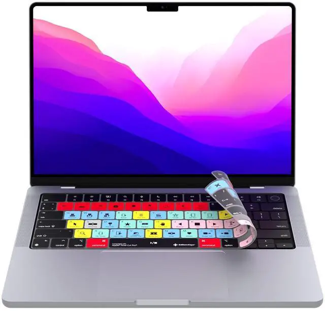 Main image of Final Cut Pro Keyboard Cover for 14" & 16" MacBook Pro 2021+,100 Functional Shortcut Keys for Video Editing by Editors Keys for M Series Macs