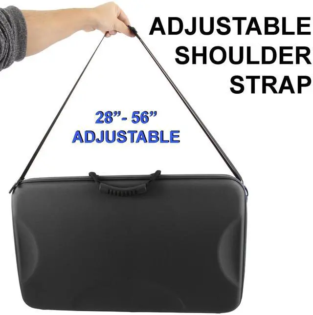 Alt view image 2 of 5 - CASEMATIX Portable Monitor Case for 15.6" to 24" Gaming Monitors or Laptops, Hard Shell EVA Screen Cover with Padded Foam, Fits Accessories for 15.6 to 17.3 Inch Screens (Black)